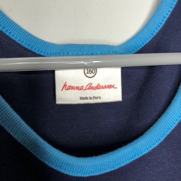 Hanna Andersson Girl's Blue Stripe Dress Size 160 - Picture 7 of 9